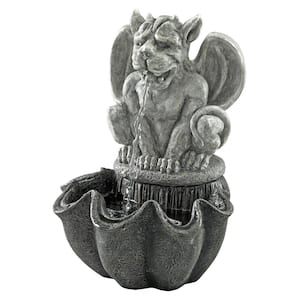 Cedric, the Squirt Gothic Gargoyle Stone Bonded Resin Sculptural Fountain