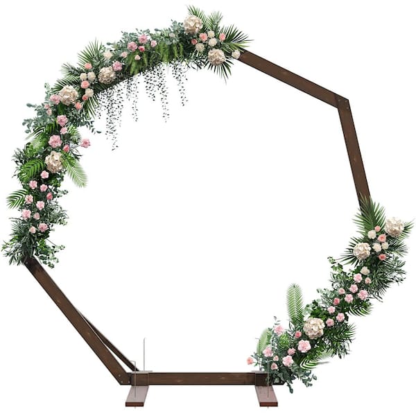 Kingdely Wood Heptagon Arbor Arch for Garden Decoration, Outdoor Durable Decorative Props