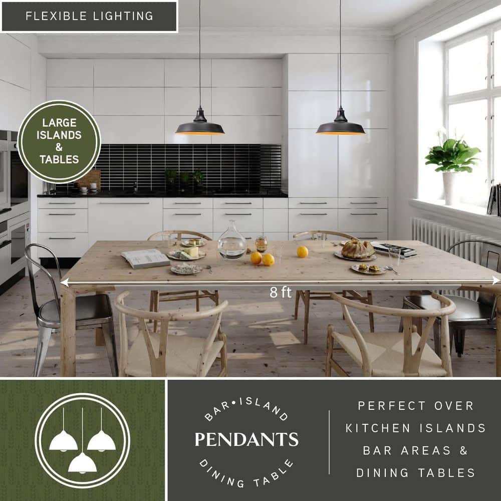 Dorado 15" Dark Bronze and Gold Farmhouse Pendant Light