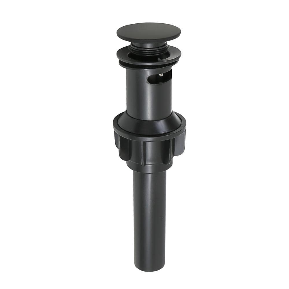 Matte Black ABS Plastic Pop-Up Sink Drain with Overflow