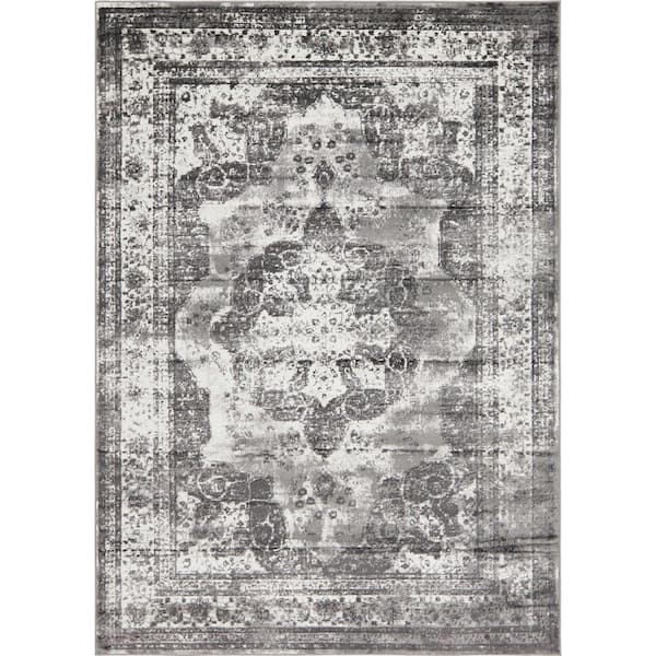 Unique Loom Sofia Salle Garnier Gray 7 ft. x 10 ft. Area Rug