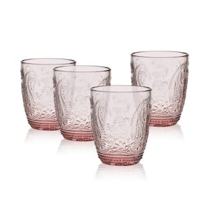 Maddi 10 oz. Double Old Fashion Blush Pink Glass Set (Set of 4)