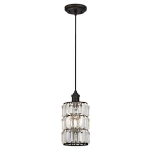 Sophie 1-Light Oil Rubbed Bronze Mini Pendant with Crystal Prism Shade