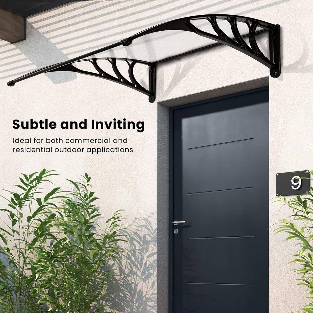 Modern Black and Clear Aluminum Plastic Retractable Awning