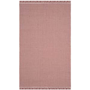 Montauk Ivory/Red 5 ft. x 8 ft. Multi-Striped Solid Area Rug