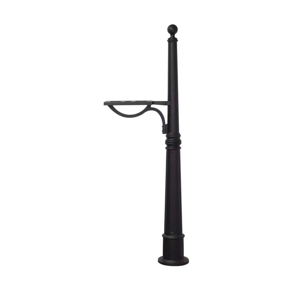 Ashland Black Decorative Aluminum Mailbox Post