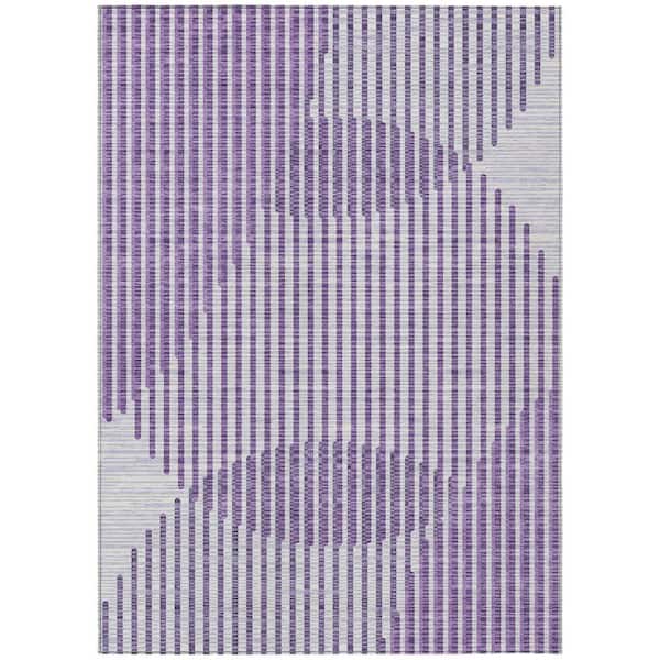 Chantille Machine Washable Indoor/Outdoor Abstract ACN1001 Purple 10 ft. x 14 ft. Area Rug