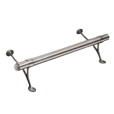 2 ft. Satin Brushed Solid Stainless Steel Bar Foot Rail Kit