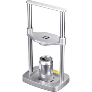 Foot Operated Metal Can Crusher with Spring Design for 12-24 oz. Cans Eco-Friendly Recycling Tool Silver