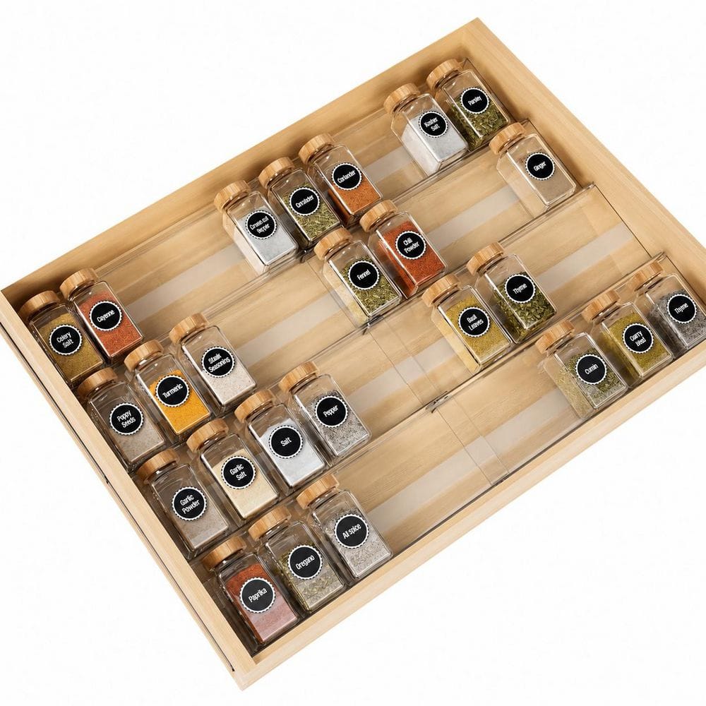 8-Pack Expandable Acrylic Spice Drawer Organizer, 13 to 26 in, with Anti-Slip Mat, Holds Up to 56 Jars price history on PriceWatchPro