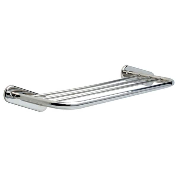 Franklin Brass Align-Lock 24 in. Towel Shelf with Towel Bar in Bright Stainless