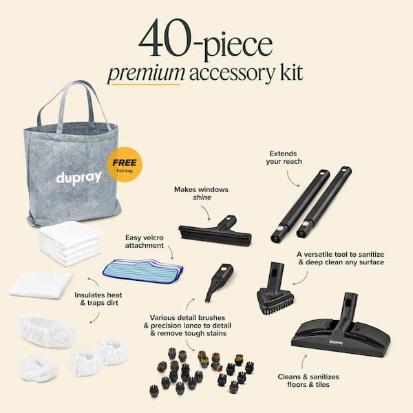 DUPRAY Neat Steam Cleaner Bundle with 40-Accessories- A
