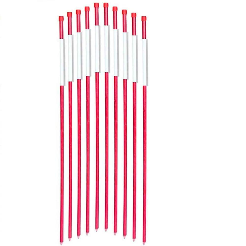 48 in. Red Driveway Markers 50-Pack 5/16 in. Dia Solid Snow Poles Snow Mark