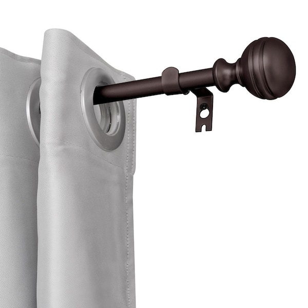 28 in.-48 in. Adjustable Decorative Single Curtain Rod-3/4 in. Dia Rod in Oil Rubbed Bronze with Finial