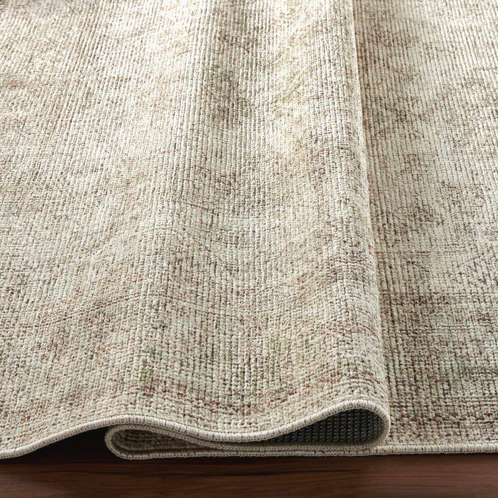 Elysian Gray Synthetic 67" x 47" Easy-Care Area Rug