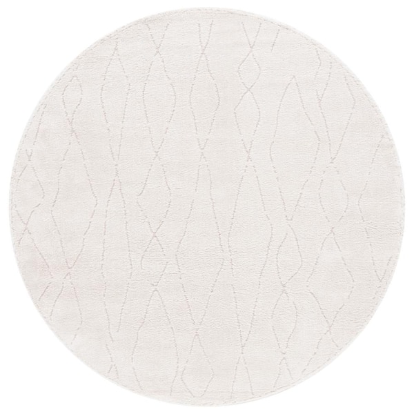 SAFAVIEH Melody Ivory/Beige 7 ft. x 7 ft. Abstract Diamond Round Area Rug
