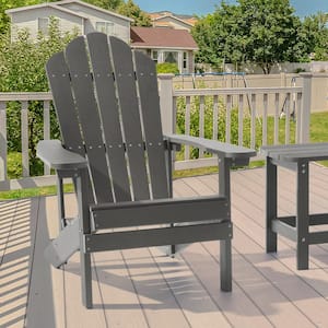 Charcoal Gray Weather Resistant Plastic Adirondack Chair