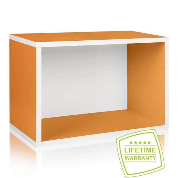 Way Basics Eco Stackable zBoard  11.2 x 22.8 x 15.5 Tool-Free Assembly Rectangle Cubby Shelf Unit in Orange