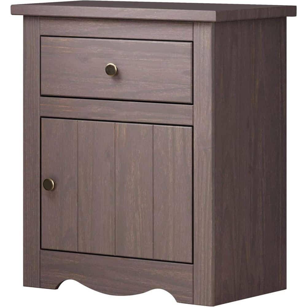 Gray 1 Drawer 21 in. W Nightstand with Sturdy Hardware and Ample Storage