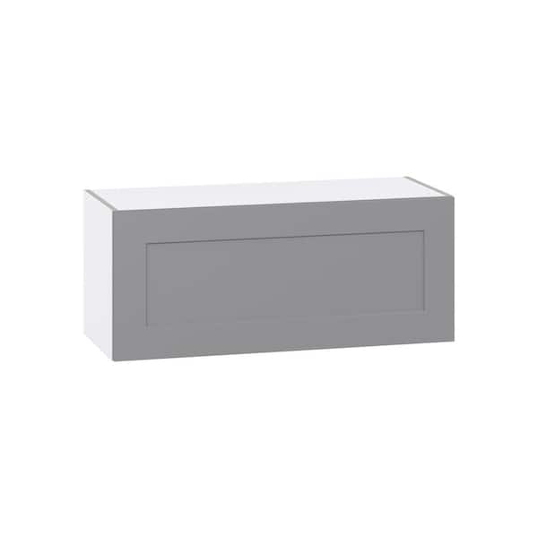 J COLLECTION Roseland 36 in. W x 14 in. D x 15 in. H Assembled Shaker Wall Bridge Kitchen Cabinet in Slate Gray with Lift Up Door