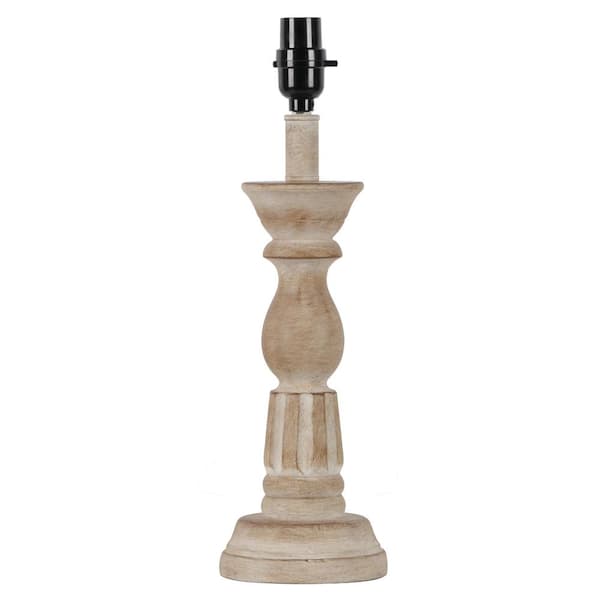 Hampton Bay TTL20 Mix and Match 17 in. H White Wash Wood Midsize Lamp Base