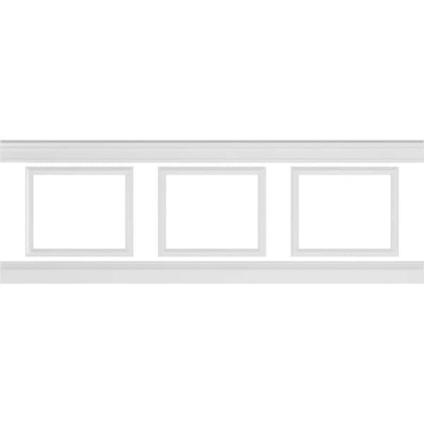 94-1/2 in. L Adjustable 32 in. H to 36 in. H Ashford Square Panel Traditional Wainscot Paneling Kit