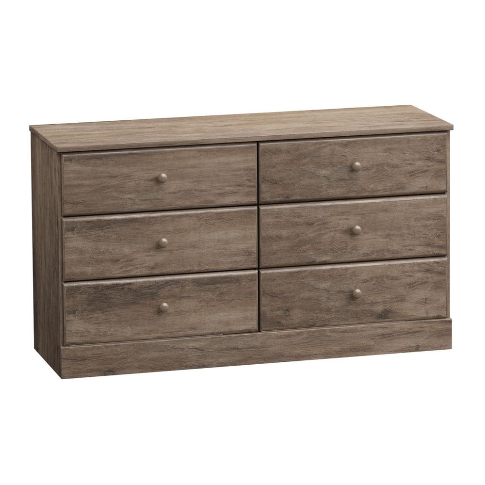 Astrid Farmhouse 6-Drawer Double Dresser in Drifted Gray Pine