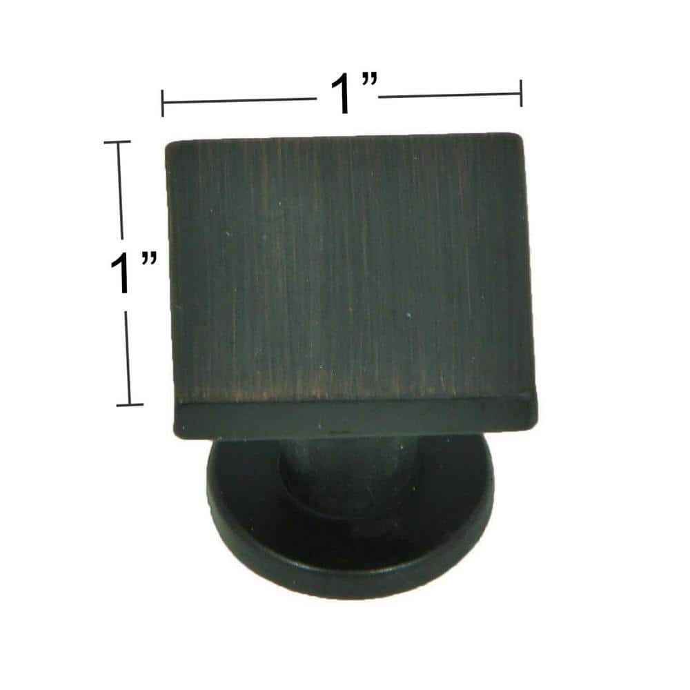 Oil Rubbed Bronze Square Cabinet Knob with Mounting Hardware