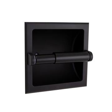 Millbridge Recessed Wall Mounted Toilet Tissue Paper Holder in Matte Black