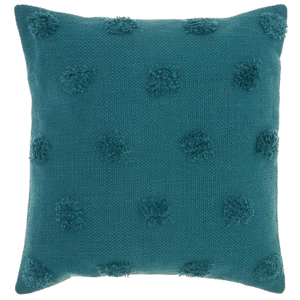 Mina Victory Lifestyles Teal Dot 18 in. x 18 in. Throw Pillow