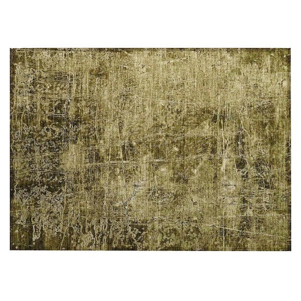 Green 2 ft. x 3 ft. Woven Abstract Rectangle Indoor/Outdoor Area Rug