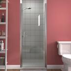 30-31.5 in. W x 72 in. H Fold Pivot Frameless Swing Corner Shower Panel with Shower Door in Chrome with Clear Glass