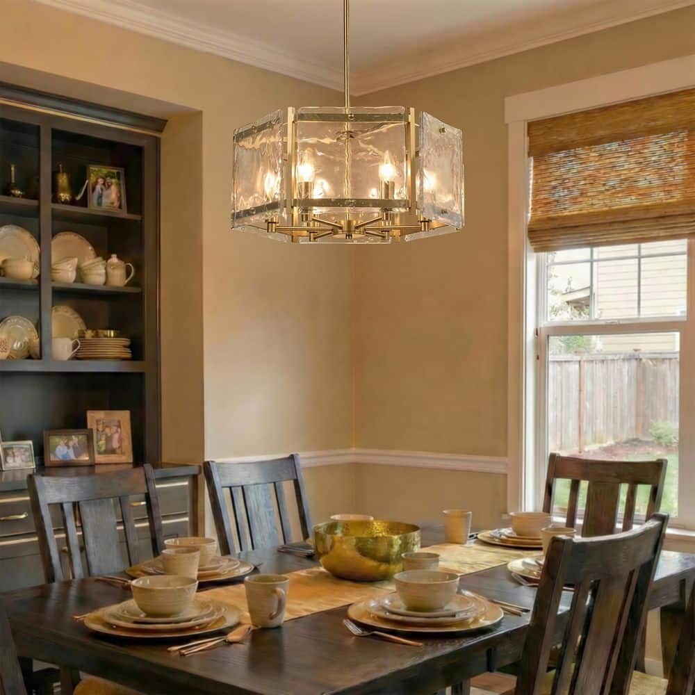 St Louis 6-Light 19.68 in. Brass Crystal Traditional Drum Dimmable Chandeliers Dining Ceiling Lights Lighting price history on PriceWatchPro