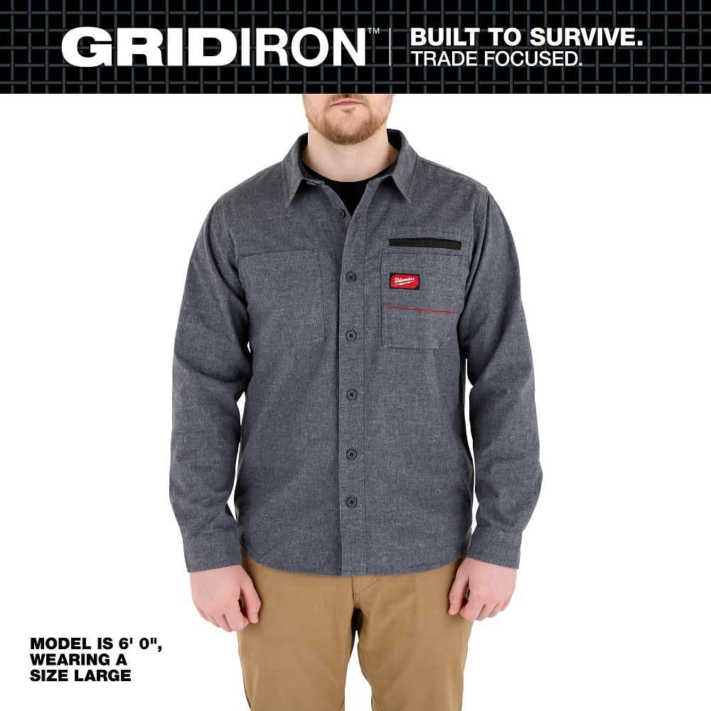 Men's 3X Gray GRIDIRON Flannel Shirt price history on PriceWatchPro
