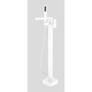 Single-Handle Claw Foot Freestanding Tub Faucet in. white