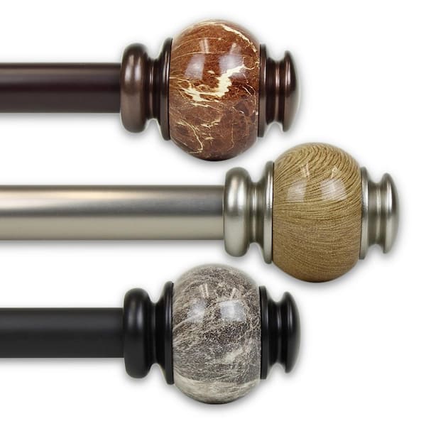 Rod Desyne Polychrome 1 in. Single Curtain Rod 120 in. to 170 in. in Bronze