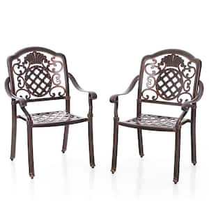 Cast Aluminum Outdoor Dining Chair Set of 2