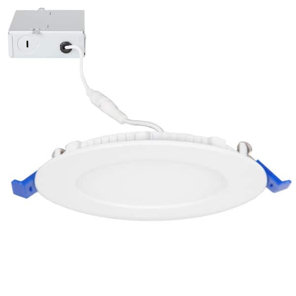 Maxxima 4 in. Round 5000K Daylight New Construction IC Rated Canless Recessed Integrated LED Kit