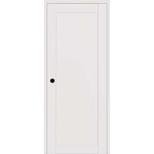 Shaker 30 in. x 96 in. 1 Panel Right-Hand Snow White Wood Composite DIY-Friendly Single Prehung Interior Door