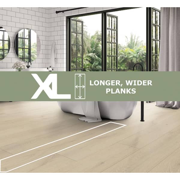 Parchment 30 MIL x 9.45 in. W x 74.4 in. L Click Lock Waterproof Luxury Vinyl Plank Flooring (24.41 sq. ft./case)