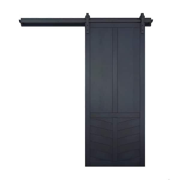 VeryCustom 42 in. x 84 in. The Robinhood Admiral Wood Sliding Barn Door with Hardware Kit