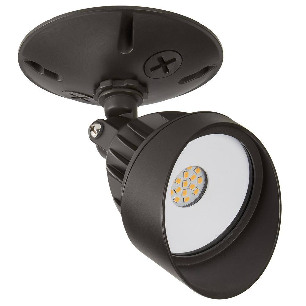 Brown Matte LED Outdoor Flood Security Lights with Adjustable Head, 800 Lumens, 2 Pack