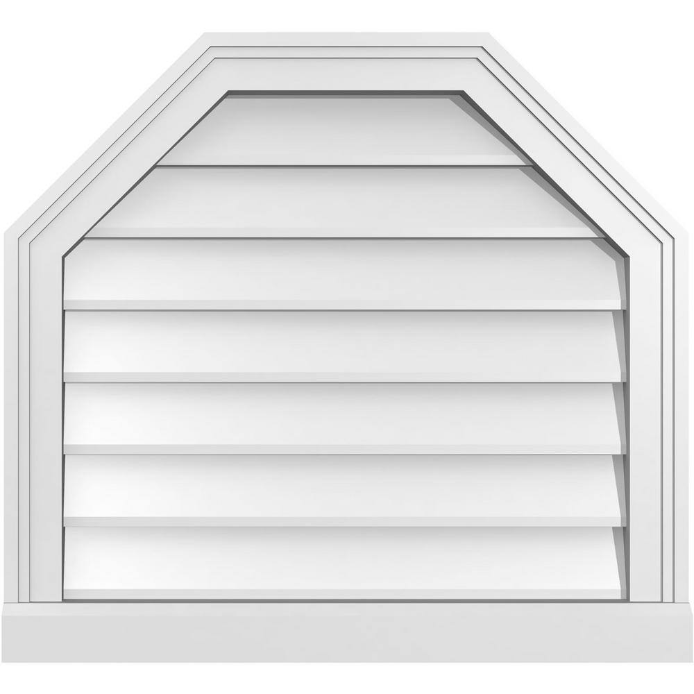 "24"" x 22"" Octagonal Top Surface Mount PVC Gable Vent: Non-Functional with Brickmould Sill Frame" price history on PriceWatchPro