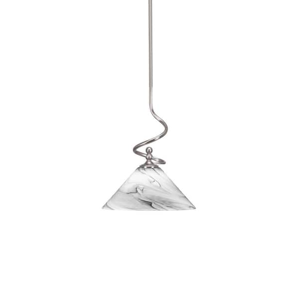 Unbranded Royale 100 W 1-Light Brushed Nickel Standard Mini Pendant Light with Glass Shade