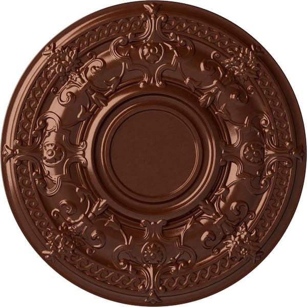 Ekena Millwork 33-7/8 in. x 1-3/8 in. Dauphine Urethane Ceiling Medallion (Fits Canopies up to 13-1/4 in.), Copper Penny
