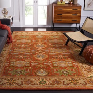 Heritage Rust/Beige 8 ft. x 10 ft. Border Area Rug