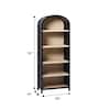 Walker Edison Arched 76 in. Black Wood Bookcase