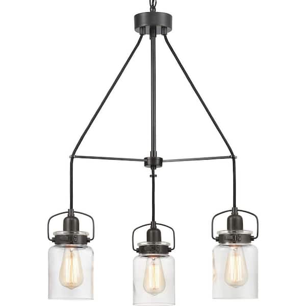 Progress Lighting Calhoun 3-Light Antique Bronze Transitional Chandelier