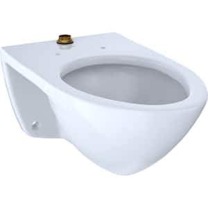 Commercial Flushometer 1.0 GPF/1.28 GPF/1.6 GPF Elongated Toilet Bowl Only with Top Spud in Cotton White