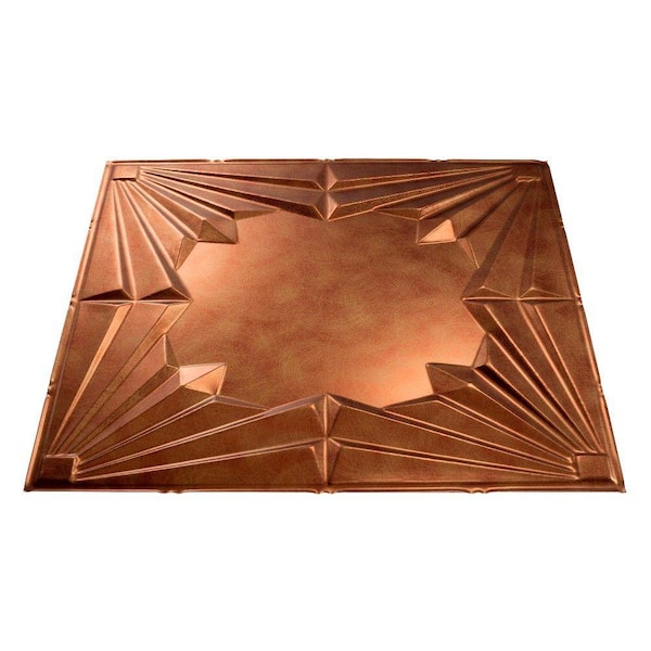 Fasade Art Deco 2 ft. x 2 ft. Antique Bronze Lay-In Vinyl Ceiling